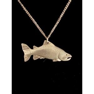 Vintage silver fish necklace